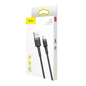 Obrazek KABEL BASEUS CAFULE LIGHTNING GRAY/BLACK 1.5A, 2M