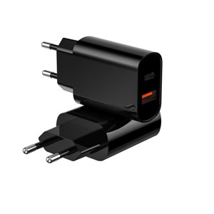 Obrazek WIWU Ładowarka Sieciowa Wi-U002 PD + QC 20W 1x USB 1x USB-C czarny