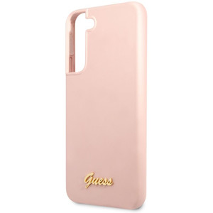 Obrazek GUESS Samsung S23+ SCRIPT METAL LOGO GUHCS23MLSLMGPP PINK/RÓŻOWY