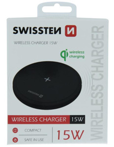 Obrazek Ładowarka BEZPRZEWODOWA SWISSTEN 15W BLACK