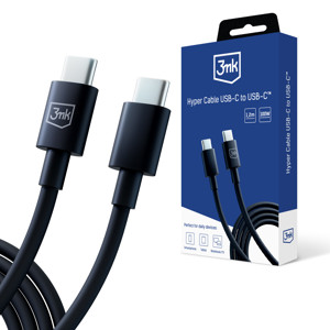 Obrazek 3MK KABEL HYPER USB-C/USB-C 100W 1,2m czarny