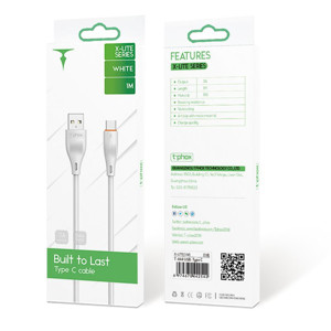 Obrazek KABEL T-PHOX X-LITE TYPE-C WHITE 1M 3A