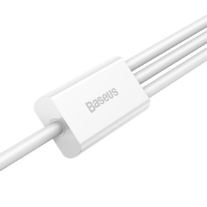 Obrazek KABEL BASEUS SUPERIOR SERIES 3w1 3.5A USB DO MICRO/USB-C/LIGHTNING 1.5M WHITE