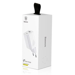 Obrazek ADAPTER SIECIOWY BASEUS QUICK CHARGER WHITE