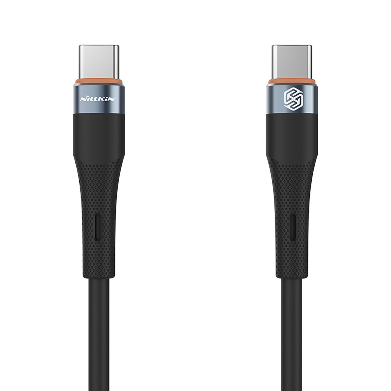 Obrazek NILLKIN DATA CABLE FLOWSPEED SILICON TYPE C-TYPE C PD 60W, BLACK / CZARNY