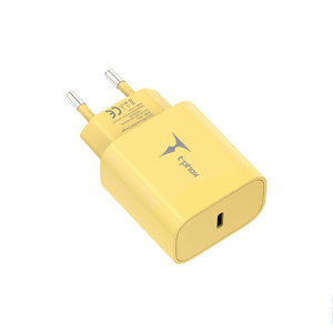 Obrazek Ładowarka sieciowa T-PHOX MODERATE SERIES T-PP11 20W + KABEL USB-C/USB-C 60W YELLOW