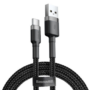 Obrazek KABEL BASEUS CAFULE USB/USB-C 2A 3M GREY/BLACK