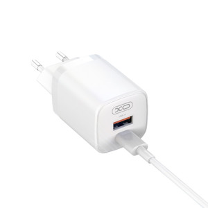 Obrazek XO ładowarka sieciowa L96 PD 30W QC 3.0 18W 1xUSB 1xUSB-C BIAŁA Kabel USB-C