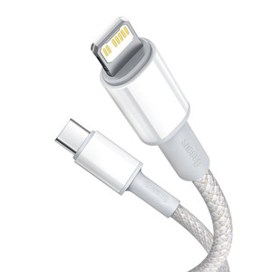 Obrazek KABEL BASEUS HIGH DENSITY BRAIDED UBS-C/LIGHTNING 20W 5A PD 1M WHITE