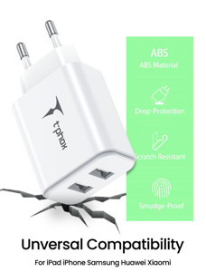 Obrazek Ładowarka sieciowa T-PHOX POCKET CHARGER 2xUSB 2.1A WHITE