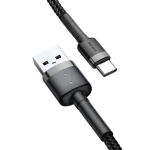 Obrazek KABEL BASEUS CAFULE USB/USB-C 2A 3M GREY/BLACK