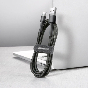 Obrazek KABEL BASEUS CAFULE USB/USB-C 2A 3M GREY/BLACK