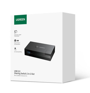 Obrazek Ugreen switch przełącznik dwukierunkowy USB 3.0 CM618 czarny