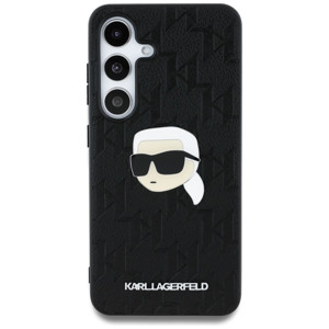 Obrazek KARL LAGERFELD SAMSUNG S25 MONOGRAM KLHCS25SPGKLKIPK HEAD PIN BLACK