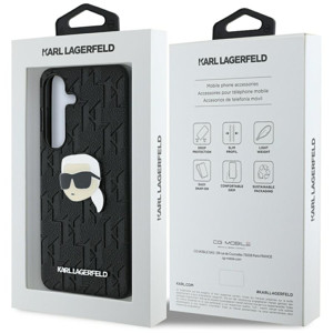 Obrazek KARL LAGERFELD SAMSUNG S25 MONOGRAM KLHCS25SPGKLKIPK HEAD PIN BLACK