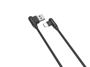 Obrazek KABEL MX CORNER FAST CHARGE TYPE-C 2.4A / 1m, BLACK / CZARNY, KĄTOWY