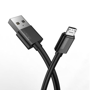 Obrazek KABEL T-PHOX NETS MICRO USB BLACK 3A ; PVC ; 1.2M