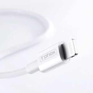 Obrazek KABEL T-PHOX GLARY LITE SERIES 18W 1M USB-C/LIGHTNING WHITE