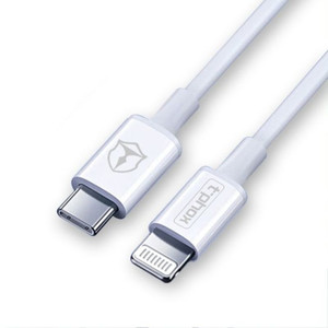 Obrazek KABEL T-PHOX GLARY LITE SERIES 18W 1M USB-C/LIGHTNING WHITE