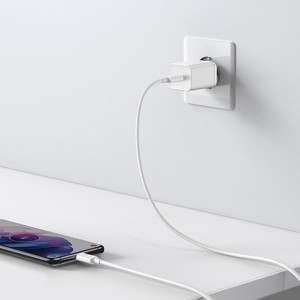 Obrazek Ładowarka sieciowa BASEUS SUPER SI QC 1C 25W + KABEL USB-C/USB-C 1M BIAŁA/WHITE