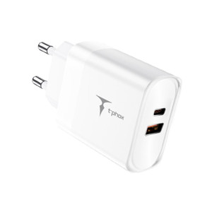 Obrazek Ładowarka sieciowa T-PHOX STUDY SERIES T-PP07 47W USB/USB-C WHITE