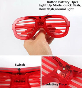 Obrazek ŚWIECĄCE OKULARY LED RED / CZERWONY