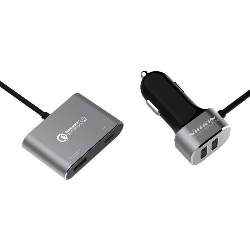 Obrazek NILLKIN POWERSHARE ładowarka SAMOCHODOWA z rozdzielaczem 2xUSB + USB z USB-C