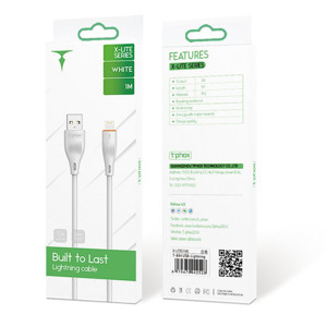 Obrazek KABEL T-PHOX X-LITE LIGHTNING WHITE 1M 3A