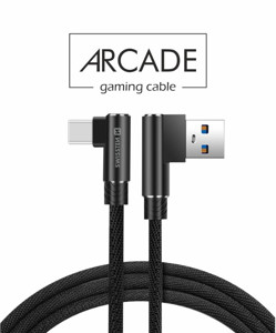 Obrazek KABEL SWISSTEN ARCADE USB/USB-C 1,2m czarny kątowy