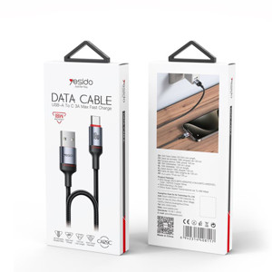 Obrazek Yesido Kabel CA129C 18W USB-Type-C 1.2m 2A, BLACK / CZARNY