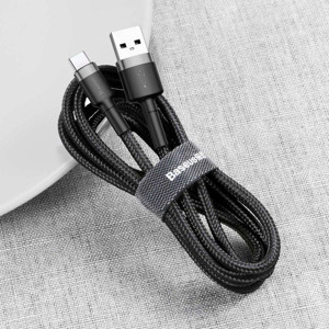 Obrazek KABEL BASEUS CAFULE USB/USB-C 2A 3M GREY/BLACK