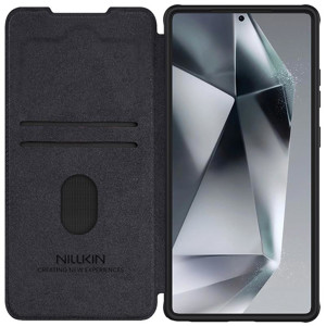 Obrazek Nillkin Qin Pro Leather Case Samsung S25 ULTRA, BLACK / CZARNY