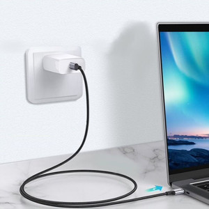 Obrazek KABEL T-PHOX FENCING USB-C/USB-C 20V/5A(100W)/USB3,1/10Gbps/4K/1M BLACK