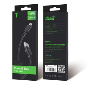 Obrazek KABEL T-PHOX FAST MICRO USB BLACK