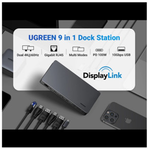 Obrazek Ugreen wielofunkcyjny adapter CM615 USB-C szary