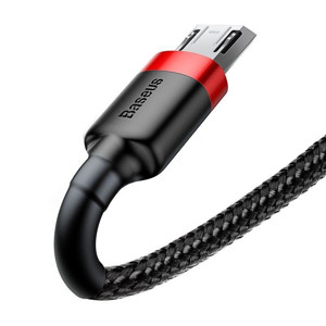 Obrazek KABEL BASEUS CAFULE USB/MICRO USB 2.4A 1M RED/BLACK