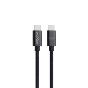 Obrazek Maxlife kabel MXuC-12 USB-C/USB-C 100W 1m czarny