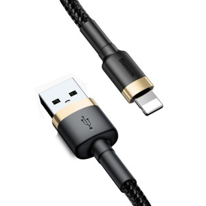 Obrazek KABEL BASEUS CAFULE USB/LIGHTNING 2.4A 1M GOLD/BLACK