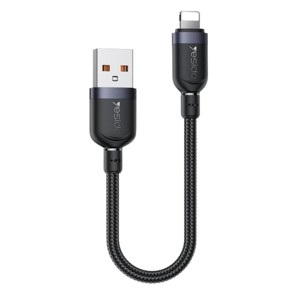 Obrazek Yesido Kabel CA131L 12W USB-Lightning 0.3m 2.4A BLACK / CZARNY