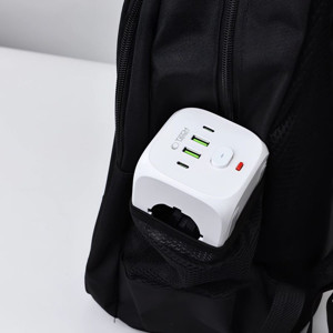 Obrazek TECH-PROTECT ładowarka sieciowa PCL3X4 2xUSB/ 2xUSB-C + 3xWTYCZKA WHITE