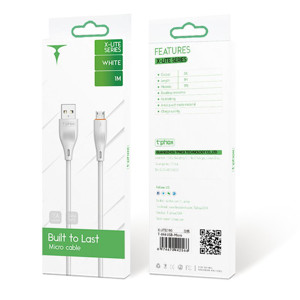 Obrazek KABEL T-PHOX X-LITE MICRO USB WHITE 1M 3A