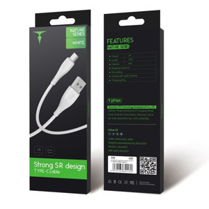 Obrazek KABEL T-PHOX NATURE TYPE-C WHITE 1.2M 3A