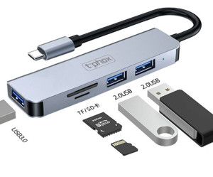 Obrazek HUB T-PHOX TPH2041 5w1 USB-C/HDMI USB3.0x1+USB2.0x1+HDMI 4K