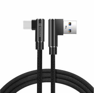 Obrazek KABEL SWISSTEN ARCADE USB/USB-C 1,2m czarny kątowy