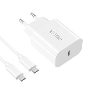 Obrazek TECH-PROTECT ładowarka sieciowa NC20W USB-C + KABEL USB-C WHITE