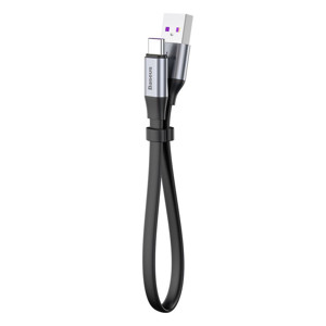 Obrazek KABEL BASEUS SIMPLE USB/USB-C 5A 40W QC 3.0 23 CM PŁASKI SZARY