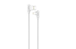 Obrazek KABEL MX CORNER FAST CHARGE LIGHTNING 2.4A / 1m, WHITE / BIAŁY, KĄTOWY