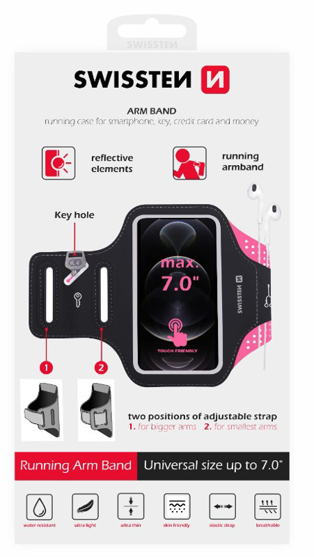 Obrazek Swissten Armband Case 7inch Pink