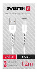 Obrazek SWISSTEN KABEL TYPE-C 1,2M BIAŁY (CDU)