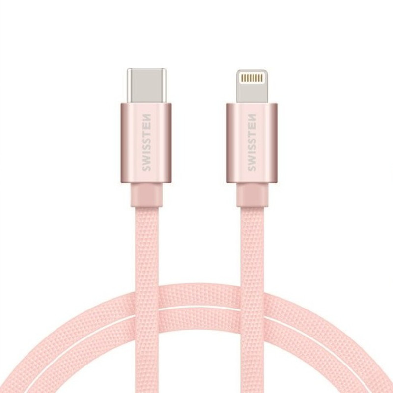 Obrazek KABEL SWISSTEN TYPE-C/LIGHTNIG 1,2M ROSE/GOLD